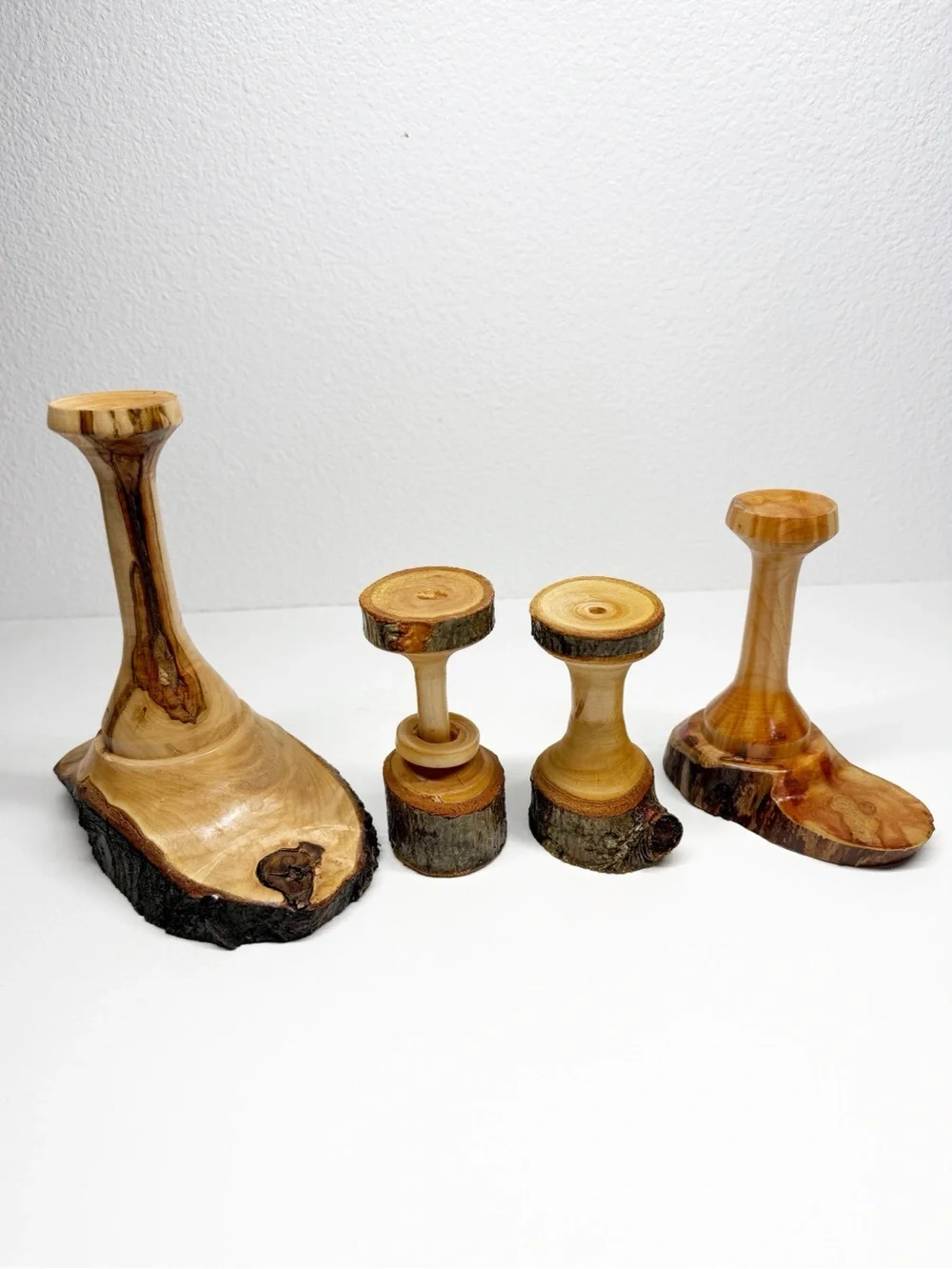Handcrafted Wood Spindle Bud Vases